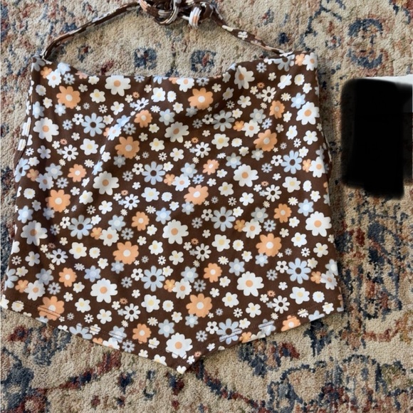 Hollister Brown Floral Halter Top - Picture 1 of 1